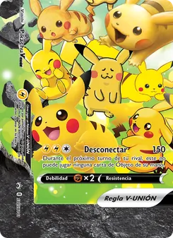 Carta Pikachu V-UNIÓN de la expansión Cartas de promoción ESES, número SWSH141/307