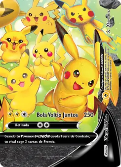 Carta Pikachu V-UNIÓN de la expansión Cartas de promoción ESES, número SWSH142/307