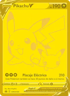 Carta Pikachu V de la expansión Cartas de promoción ESES, número SWSH145/307