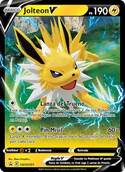 Carta Jolteon V de la expansión Cartas de promoción ESES, número SWSH151/307