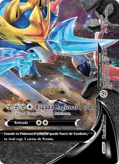 Carta Zacian V-UNIÓN de la expansión Cartas de promoción ESES, número SWSH166/307