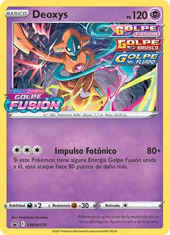 Carta Deoxys de la expansión Cartas de promoción ESES, número SWSH170/307