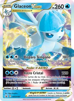 Carta Glaceon V-ASTRO de la expansión Cartas de promoción ESES, número SWSH197/307