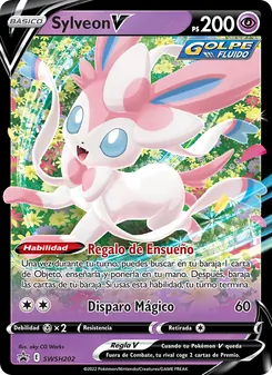 Carta Sylveon V de la expansión Cartas de promoción ESES, número SWSH202/307