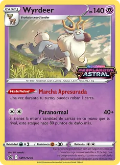 Carta Wyrdeer de la expansión Cartas de promoción ESES, número SWSH206/307