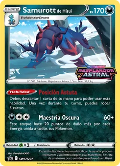 Carta Samurott de Hisui de la expansión Cartas de promoción ESES, número SWSH207/307