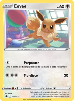 Carta Eevee de la expansión Cartas de promoción ESES, número SWSH212/307