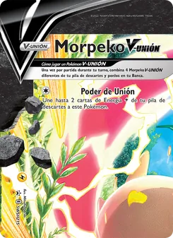 Carta Morpeko V-UNIÓN de la expansión Cartas de promoción ESES, número SWSH215/307