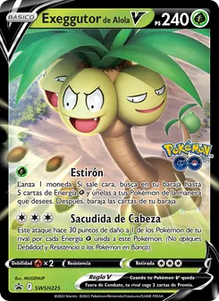 Carta Exeggutor de Alola V de la expansión Cartas de promoción ESES, número SWSH225/307