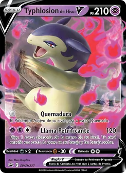 Carta Typhlosion de Hisui V de la expansión Cartas de promoción ESES, número SWSH237/307