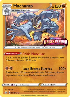 Carta Machamp de la expansión Cartas de promoción ESES, número SWSH243/307