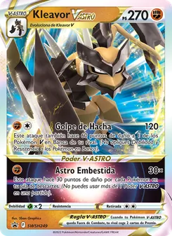 Carta Kleavor V-ASTRO de la expansión Cartas de promoción ESES, número SWSH249/307