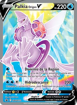Carta Palkia Origen V de la expansión Cartas de promoción ESES, número SWSH253/307