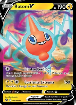 Carta Rotom V de la expansión Cartas de promoción ESES, número SWSH257/307