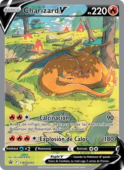 Carta Charizard V de la expansión Cartas de promoción ESES, número SWSH260/307