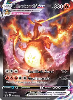 Carta Charizard VMAX de la expansión Cartas de promoción ESES, número SWSH261/307