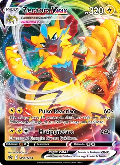 Carta Zeraora VMAX de la expansión Cartas de promoción ESES, número SWSH264/307