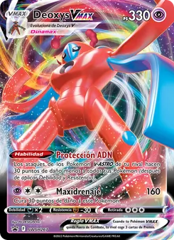 Carta Deoxys VMAX de la expansión Cartas de promoción ESES, número SWSH267/307