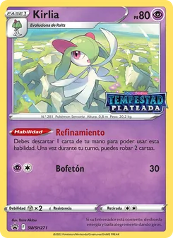 Carta Kirlia de la expansión Cartas de promoción ESES, número SWSH271/307