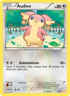 Kaart Audino uit BW trainer Kit (Excadrill), nummer 18/30