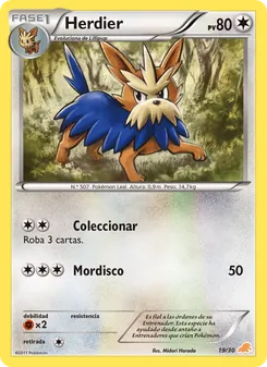 Carta Herdier de la expansión Kit de Entrenador BW (Excadrill), número 19/30