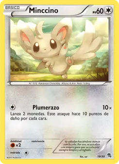 Carta Minccino de la expansión Kit de Entrenador XY (Pikachu Enmascarada), número 19/30