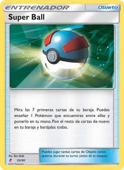 Carta Super Ball de la expansión Kit de Entrenador Sol y Luna (Lycanroc), número 25/30