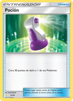 Carta Poción de la expansión Kit de Entrenador Sol y Luna (Raichu de Alola), número 15/30