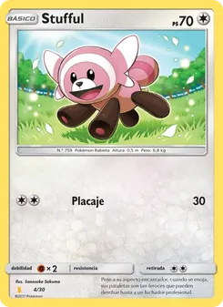Carta Stufful de la expansión Kit de Entrenador Sol y Luna (Raichu de Alola), número 4/30