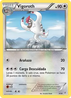 Carta Vigoroth de la expansión Kit de Entrenador XY (Bisharp), número 4/30