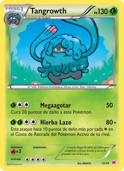 Carta Tangrowth de la expansión Kit de Entrenador XY (Latias), número 12/30