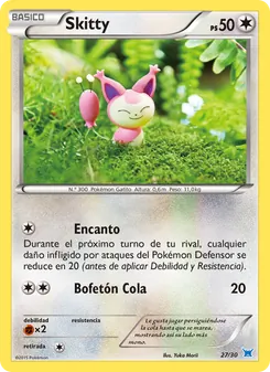 Carta Skitty de la expansión Kit de Entrenador XY (Latios), número 27/30