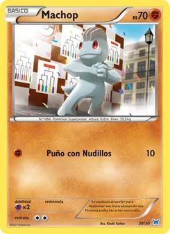 Carta Machop de la expansión Kit de Entrenador XY (Latios), número 28/30