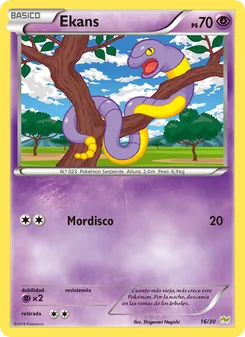 Carta Ekans de la expansión Kit de Entrenador XY (Noivern), número 16/30