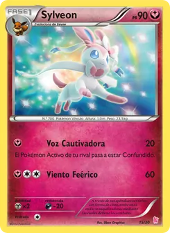Carta Sylveon de la expansión Kit de Entrenador XY (Pikachu Enmascarada), número 15/30