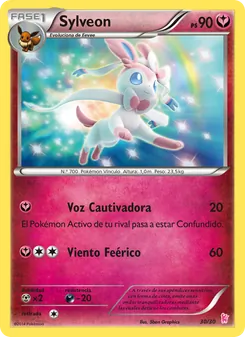 Carta Sylveon de la expansión Kit de Entrenador XY (Pikachu Enmascarada), número 30/30