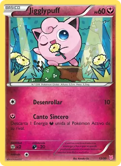 Carta Jigglypuff de la expansión Kit de Entrenador XY (Wigglytuff), número 12/30