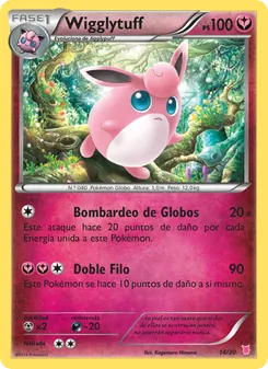 Carta Wigglytuff de la expansión Kit de Entrenador XY (Wigglytuff), número 14/30