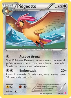 Carta Pidgeotto de la expansión Kit de Entrenador XY (Wigglytuff), número 23/30