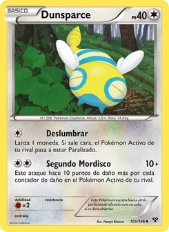 Carta Dunsparce de la expansión XY, número 101/146