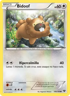 Carta Bidoof de la expansión XY, número 106/146