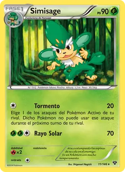 Carta Simisage de la expansión XY, número 11/146