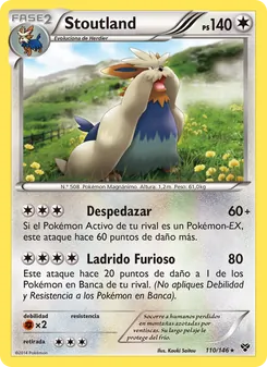 Carta Stoutland de la expansión XY, número 110/146