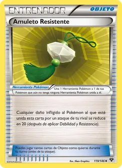 Carta Amuleto Resistente de la expansión XY, número 119/146