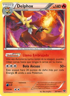 Carta Delphox de la expansión XY, número 26/146