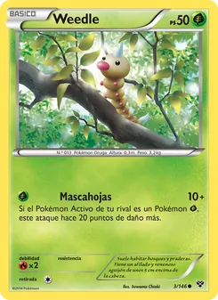 Carta Weedle de la expansión XY, número 3/146
