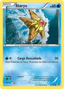Carta Staryu de la expansión XY, número 33/146
