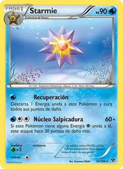Carta Starmie de la expansión XY, número 34/146