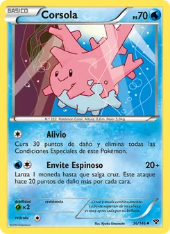 Carta Corsola de la expansión XY, número 36/146
