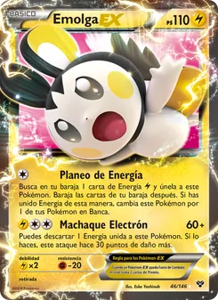 Carta Emolga EX de la expansión XY, número 46/146